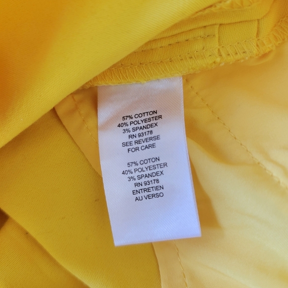 NWT Tahari Yellow Gold Canary Womens Twill Shorts Colorful Summer Size 14 - Picture 6 of 11